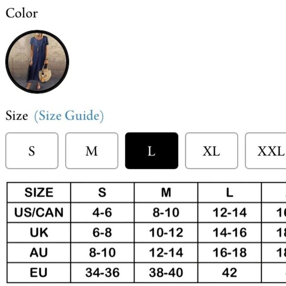 NWT Blue Color Block Short Sleeve Midi Dress Large - Picture 11 of 11